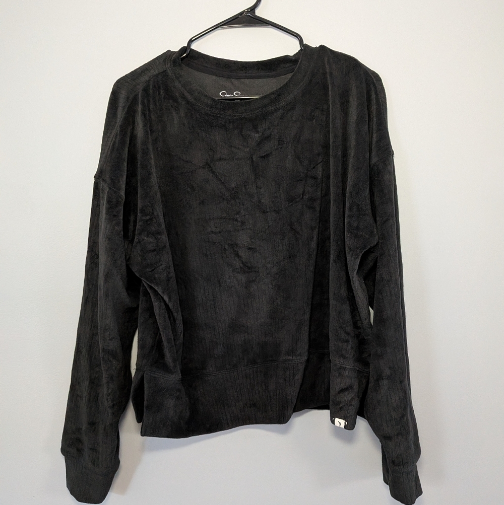 Jessica Simpson Active Black Plush Fleece Sweatshirt Pullover Size‎ M